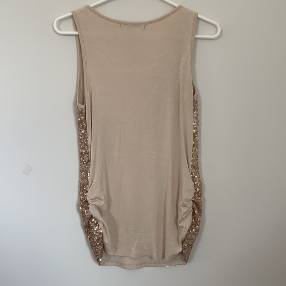 SUZY SHIER GOLD SEQUINNED SLEEVELESS TOP SIZE M - Picture 2 of 6